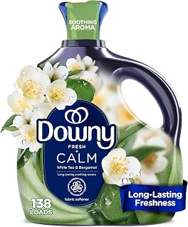 Downy Calm Liquid Fabric Softener, White Tea and Bergamot Scent, 93 fl oz, 138 Loads