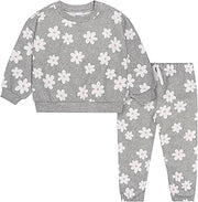 Gerber Baby Girls' Toddler 2-piece Fleece Sweatshirt and Jogger Set
