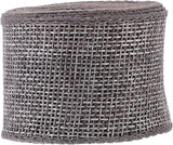 4cm Gray Decorative Wired Ribbon Roll for DIY Crafts and Christmas Wrapping, 5 Yards Linen-Like Ribbon Iron Wire Edge for Wreath Making and Packaging