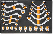 GEARWRENCH 19 Piece Specialty Ratcheting SAE Wrench Set in Foam Storage Tray - GWMSSRWSAE