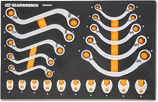 GEARWRENCH 19 Piece Specialty Ratcheting SAE Wrench Set in Foam Storage Tray - GWMSSRWSAE