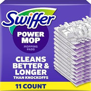 Swiffer PowerMop Multi-Surface Mopping Pad Refills for Floor Cleaning, Microfiber, 11 Count, White/Purple