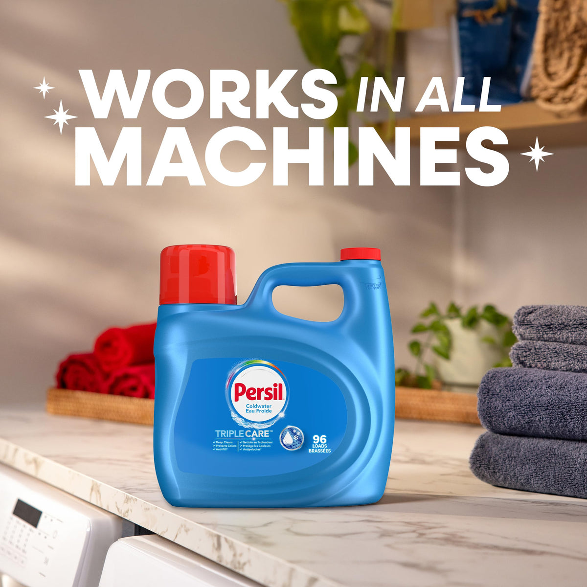TripleCare™ Coldwater Liquid Laundry Detergent by Persil – 125.79 Fl Oz (Pack of 1), Blue, Model 3010702