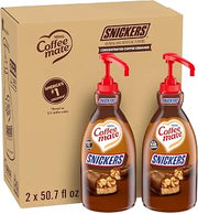 Nestle Coffee mate Coffee Creamer, Snickers, Concentrated Liquid Pump Bottle, Non Dairy, No Refrigeration, 50.7 fl oz (Pack of 2)
