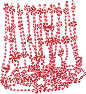 TFTAFAN 29.5ft Plastic Christmas Candy Cane Garland, Red & White, 21pcs, 354in, Artificial, Non-Lighted, Ideal for Christmas Tree, Fireplace, Indoor Decor