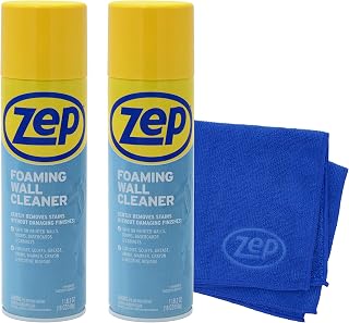 Zep Foaming Wall Cleaner 18oz 2-Pack with Blue Microfiber Rag