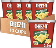 Cheez-It Baked Snack Cheese Crackers in a Cup, White Cheddar, Single Serve, 2.2 oz(Pack of 10)