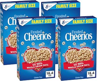 Frosted Cheerios, Heart Healthy Cereal, Family Size, 18.4 oz (Pack of 4)