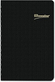 Rediform Brownline 2014 DuraFlex Daily Planner, Twin-Wire, Black, 8 x 5 Inches (CB634V.BLK)
