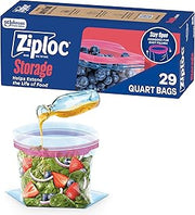 Ziploc Quart Food Storage Bags, Stand-Up Bottom, Easy to Fill, 29 Count (Pack of 12)