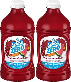 V8 Splash Zero Sugar Watermelon Burst Flavored Beverage, 64 fl oz Bottle (Pack of 2)