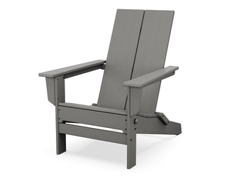 Contemporary Modern Folding Adirondack Chair in Slate Grey by Polywood – Plastic, Folding Slate Grey, Model AD5022GY