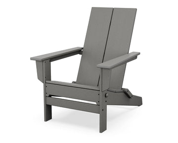 Contemporary Modern Folding Adirondack Chair in Slate Grey by Polywood – Plastic, Folding Slate Grey, Model AD5022GY