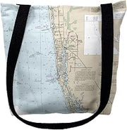 Betsy Drake TY11429NAM 16 x 16 in. Naples Bay Florida Nautical Map Tote Bag - Medium