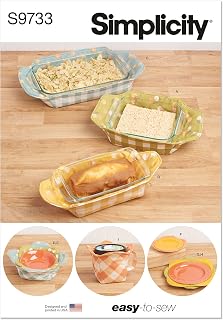 Simplicity S9733 Kitchen Cozies Sewing Pattern, Bowl, Pan, Plate & Ice Cream Pint Cozies, One Size