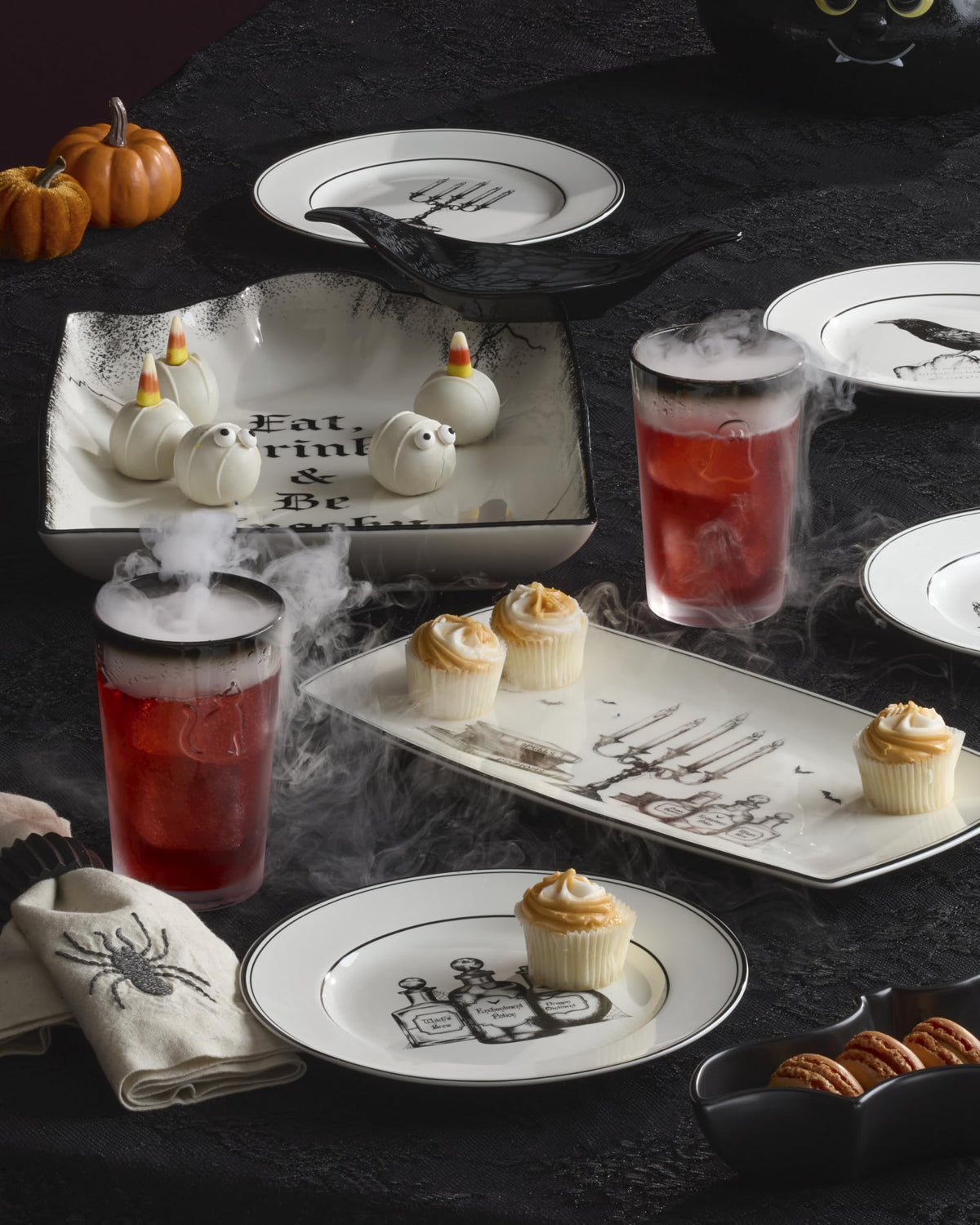 Vintage Halloween Hors Doeuvres Tray by Lenox – 13" x 6.5" x 1", Porcelain, Multicolor, Model 899239