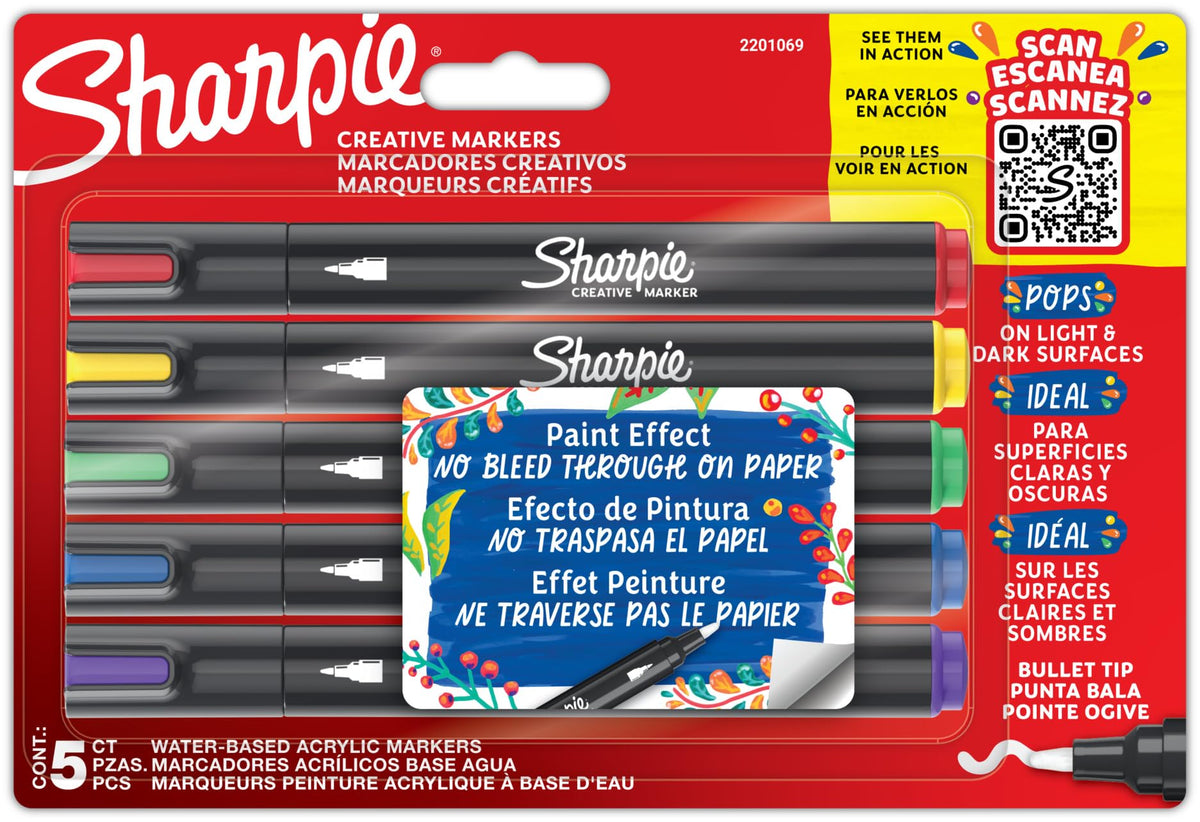 Sharpie Assorted / 1 Count (Pack of 5) / Creative Markers Permanent Markers