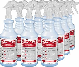 Midlab MAXIM Facility+ Multi-Surface Disinfectant with Spray Trigger, Ready To Use, 32 fl oz, Unscented, Pack of 12