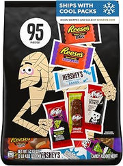 Assorted Chocolate Halloween Candy Bulk Variety Pack, 52.63 oz | Kit Kat, Reese's Peanut Butter Cups & Hershey's Mix, Trick or Treat Candy Assortment, 95 Individually Wrapped Pieces