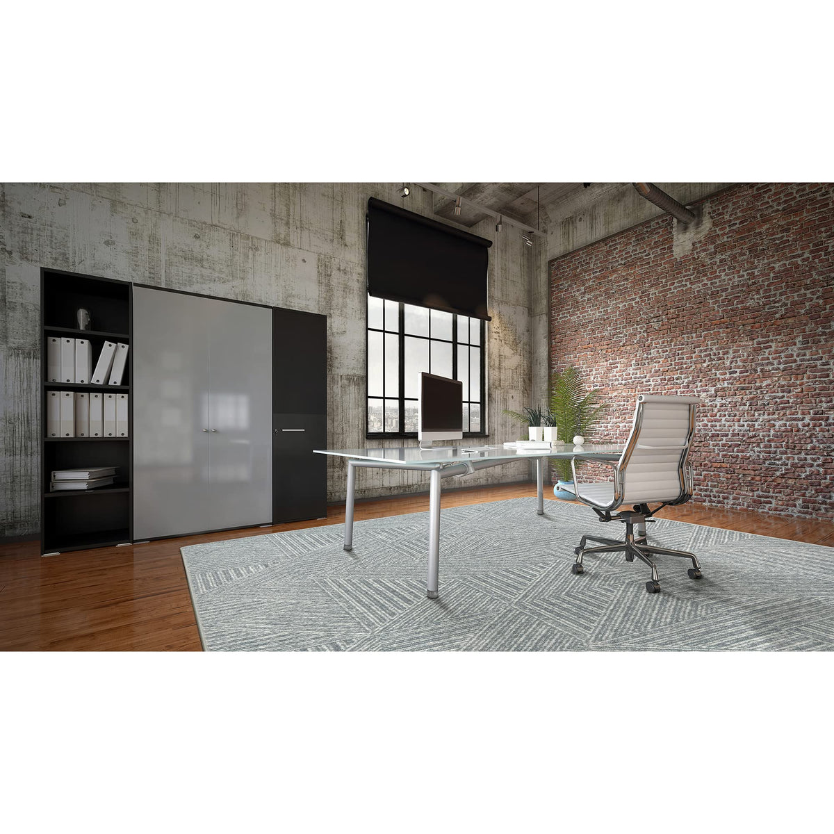 Above Board 5'4" x 7'8" Area Rug in Color Cloudy by Joy Carpets – 5'4" x 7'8" (Rectangular), Nylon, Cloudy, Model 2129C-02