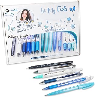 Pentel Carrie Walker In My Feels Journaling Writing and Journaling Kit, Gel Pens/Markers/Brush Pens Variety, 14 pieces