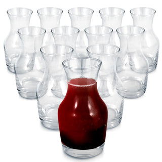 Set of 12 Mini Glass Wine Carafe by Stock Your Home – 6 oz, 6.0 ounces, Glass, Clear, Pack of 12