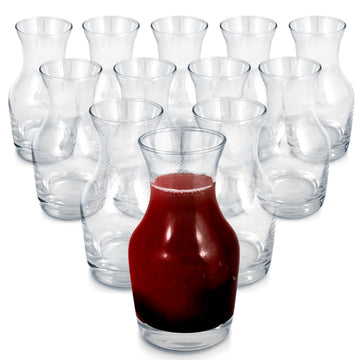 Set of 12 Mini Glass Wine Carafe by Stock Your Home – 6 oz, 6.0 ounces, Glass, Clear, Pack of 12
