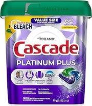 Cascade Platinum Plus Dishwasher Pods, Dish Detergent Soap, Clean Lemon Scent, 62 Count