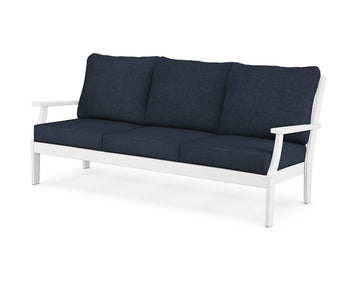 ® Braxton Sofa by Polywood – High-density Polyethylene, White / Marine Indigo, Model 4503-WH145991