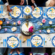 JVORFDG Hanukkah Party Plates And Napkins Set, 168 Pieces For 24 Guests
