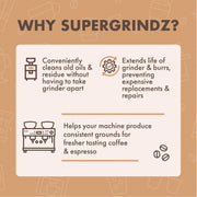 SuperGrindz Grinder Cleaning Tablets by Urnex – 330 Count (Pack of 1), 11.6 ounces, Bamboo, white, Model 17-A01-UX330