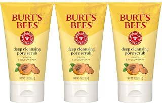 Burt's Bees Deep Cleansing Pore Scrub with Peach and Willow Bark, 4 Ounces, Pack of 3
