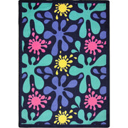 Splat Navy 3 ft.10 in. x 5 ft.4 in. 100 Pct. STAINMASTER Nylon Machine Tufted- Cut Pile Whimsy Rug by Joy Carpets – Nylon, Model 1572B-01