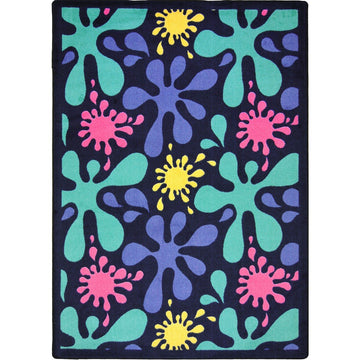 Splat Navy 3 ft.10 in. x 5 ft.4 in. 100 Pct. STAINMASTER Nylon Machine Tufted- Cut Pile Whimsy Rug by Joy Carpets – Nylon, Model 1572B-01