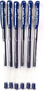 Uni-Ball Signo Standard Gel Ink Ballpoint Pen UM-100 (UM100.64), Blue Black, 0.5mm, 6 pens per Pack (Japan Import) [Komainu-Dou Original Package]