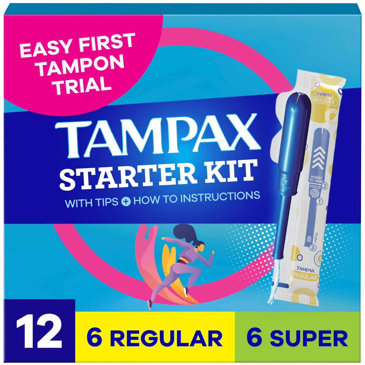 Starter Kit Multipack by Tampax – Regular/Super, Rayon, Model P_897