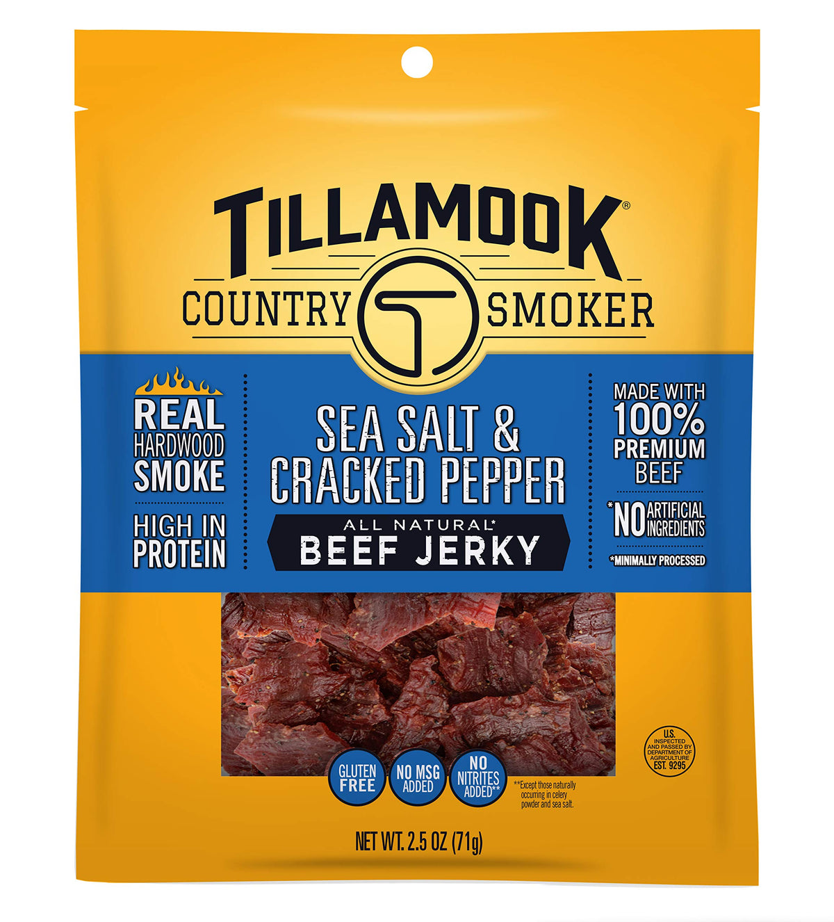 TILLAMOOK COUNTRY SMOKER Sea Salt & Cracked Pepper / 2.5 Ounce (Pack of 1) / 1 Jerky