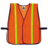 GloWear 8040HL Non-Certified Hi-Gloss High Visibility Vest by Ergodyne – One Size, Polyester, Orange, Model 20070