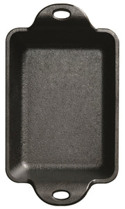 Heat Enhanced and Seasoned Cast Iron Rectangular Mini Server by Lodge – 10 ounce, Cast Iron, Black, Model HMSRC
