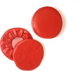 Royal Industries 15'' Vinyl Bar Stool Seat Cover,Red-Set of 2