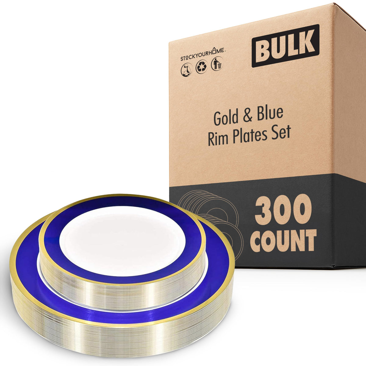 Stock Your Home Blue and Gold / 2 Pack / Formal Plates