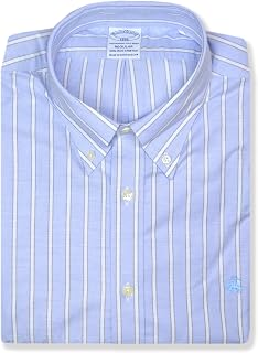 Brooks Brothers Mens Regular Fit Oxford Cotton Outline Stripe Dress Shirt