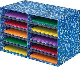 Bankers Box 10-Compartment Mail Sorter, 19.5" x 12.375", Blue | Turn paper piles into organized workflows with durable compartments that keep mail, forms, and projects easy to find.