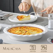 Malacasa Ceramic Pie Pan, 40 Oz Deep Dish 9 Inch, White