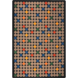 Playful Patterns Spot On Area Rug by Joy Carpets – 3'10" x 5'4" (Rectangular), Nylon, Antique, Model 1748B-01
