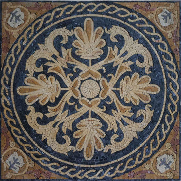 Geometric Art - Marble Mosaic Design by Mozaico – 24" x 24", Marble, Multicolor, Model MG485_AMZ
