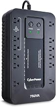 CyberPower EC750GTAA Ecologic UPS Battery Backup and Surge Protector, 750VA/450W, 12 Outlets, ECO Mode, Compact Uninterruptible Power Supply, TAA Certified
