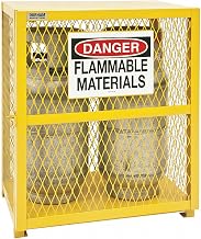 Durham Steel/Iron Vertical Cylinder Storage Cabinet, EGCVC2-50, 2 Cylinder Capacity, 20" Length x 30" Width x 33-1/2" Height, Yellow Powder Coat Finish