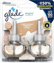 Glade Plugins Refills Sheer Vanilla Embrace 1.34 FL OZ, 2 CT