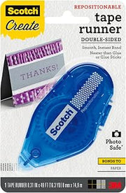 Scotch Repositionable Tape Runner, 0.31 in x 49 ft, Double Sided Tape Runner for Crafts and DIY, 1-Pack